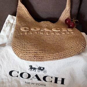 Coach Natural Woven Shoulder Bag